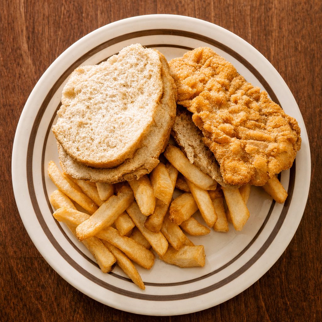 Combo - Chicken Cutlet with French Fries.